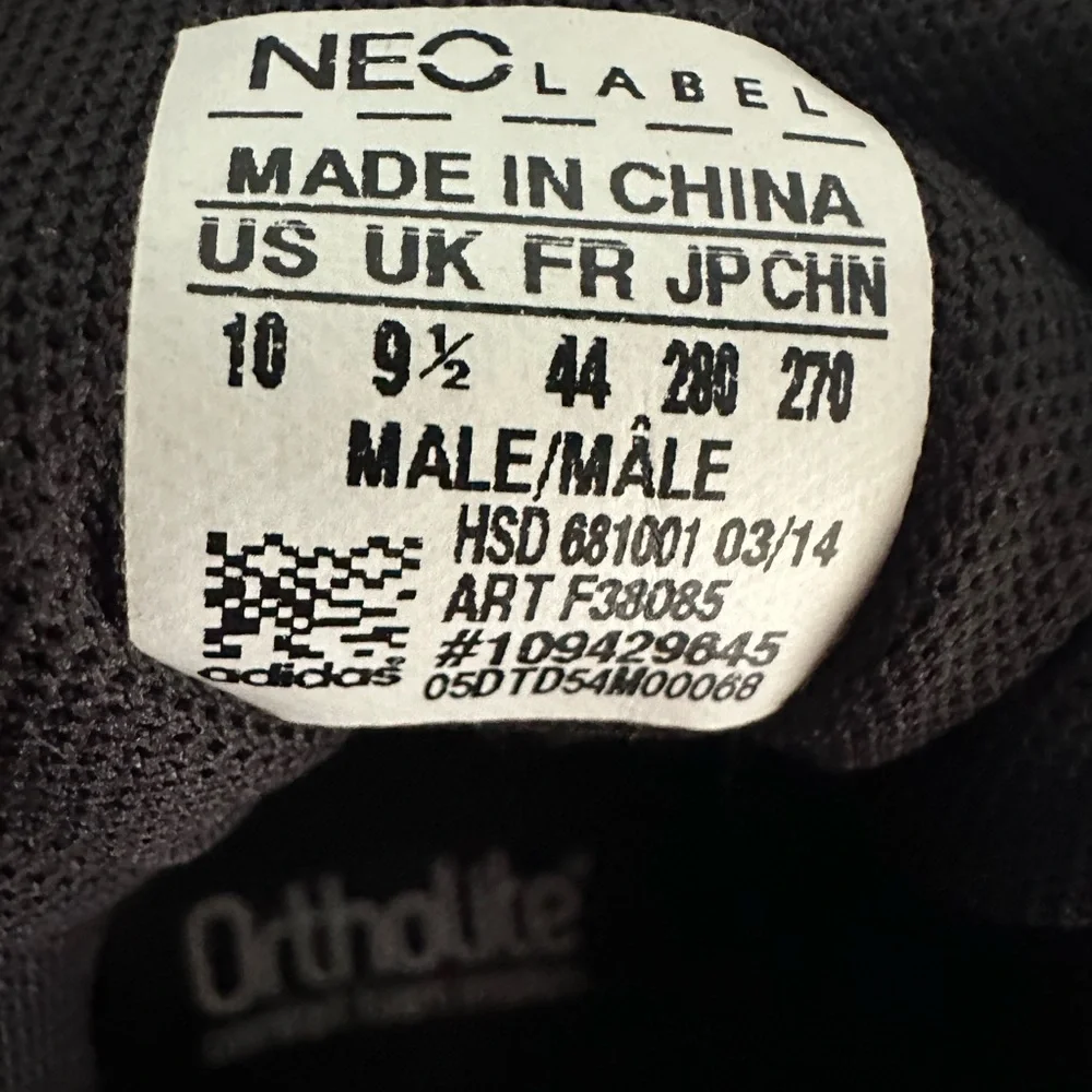 Adidas Black and White Sneakers Classic Design—NEO ORTHOLITE - Picture 5 of 5